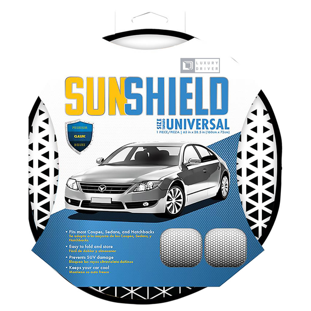 Luxury Driver Sun Shield Classic Twist Black & White Vibes - Universal